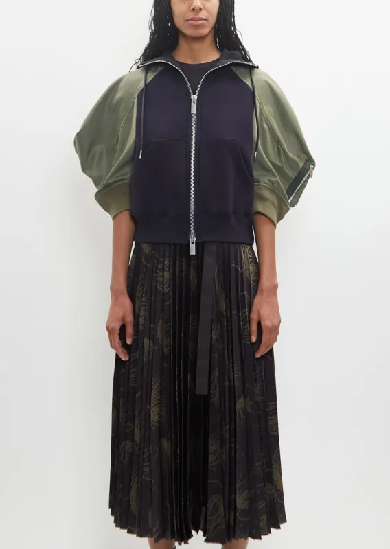 Cotton Sponge Sweat x Nylon Twill Hoodie sold by La Garconne