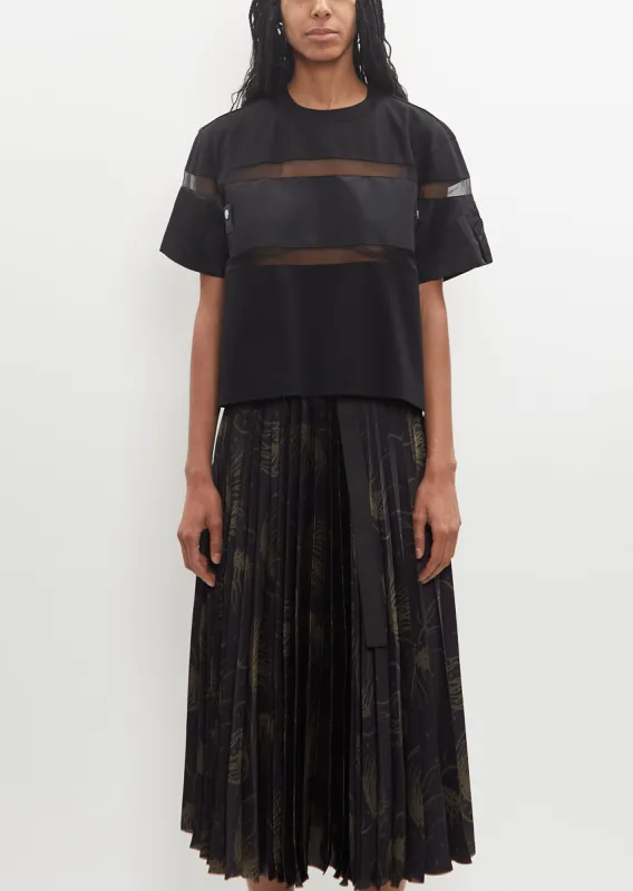 Nylon Twill Cotton Jersey Paneled T-Shirt sold by La Garconne
