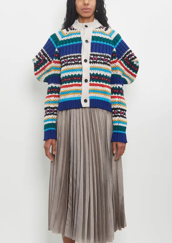 Poly Mesh Knit Cardigan sold by La Garconne