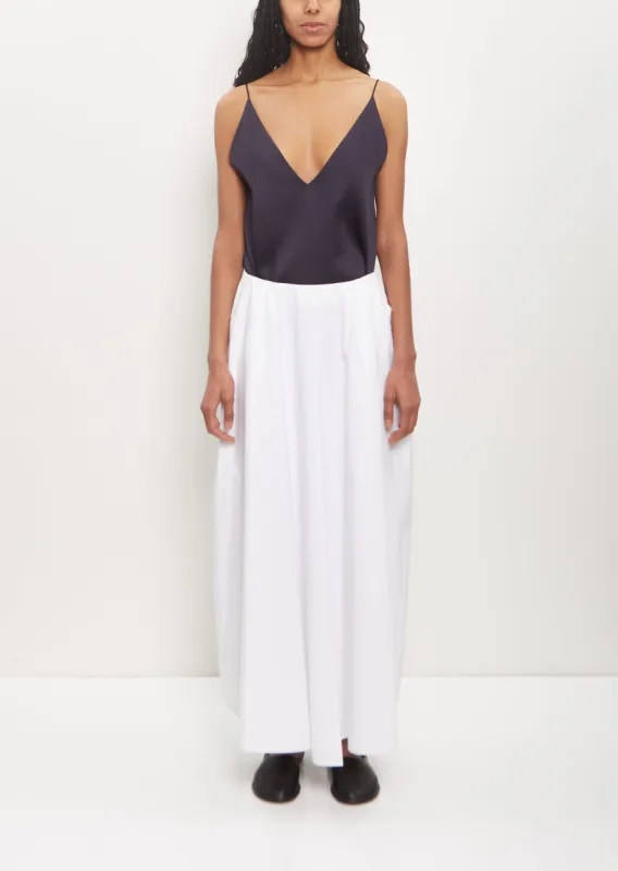 Cotton Poplin Tulip Pleated Skirt sold by La Garconne