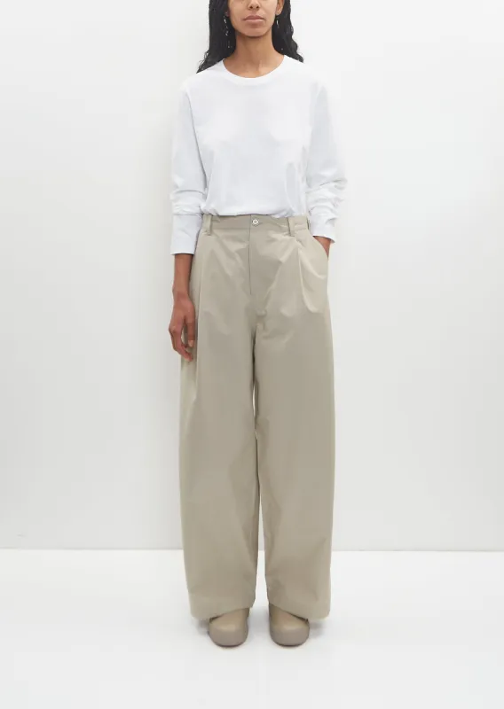Cotton Pasadena Pleated Trouser — Sand sold by La Garconne