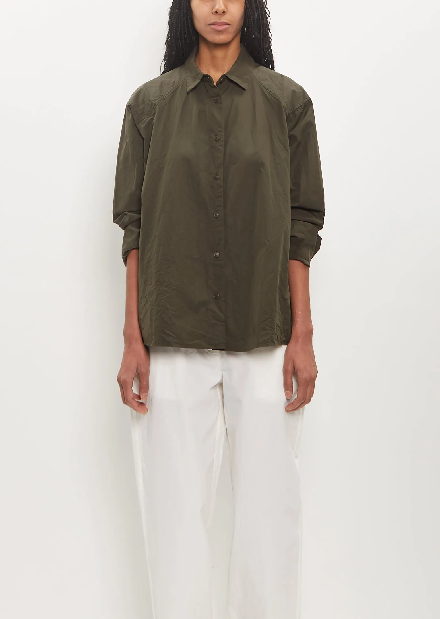 Cotton Drays Travail Shirt — Khaki sold by La Garconne