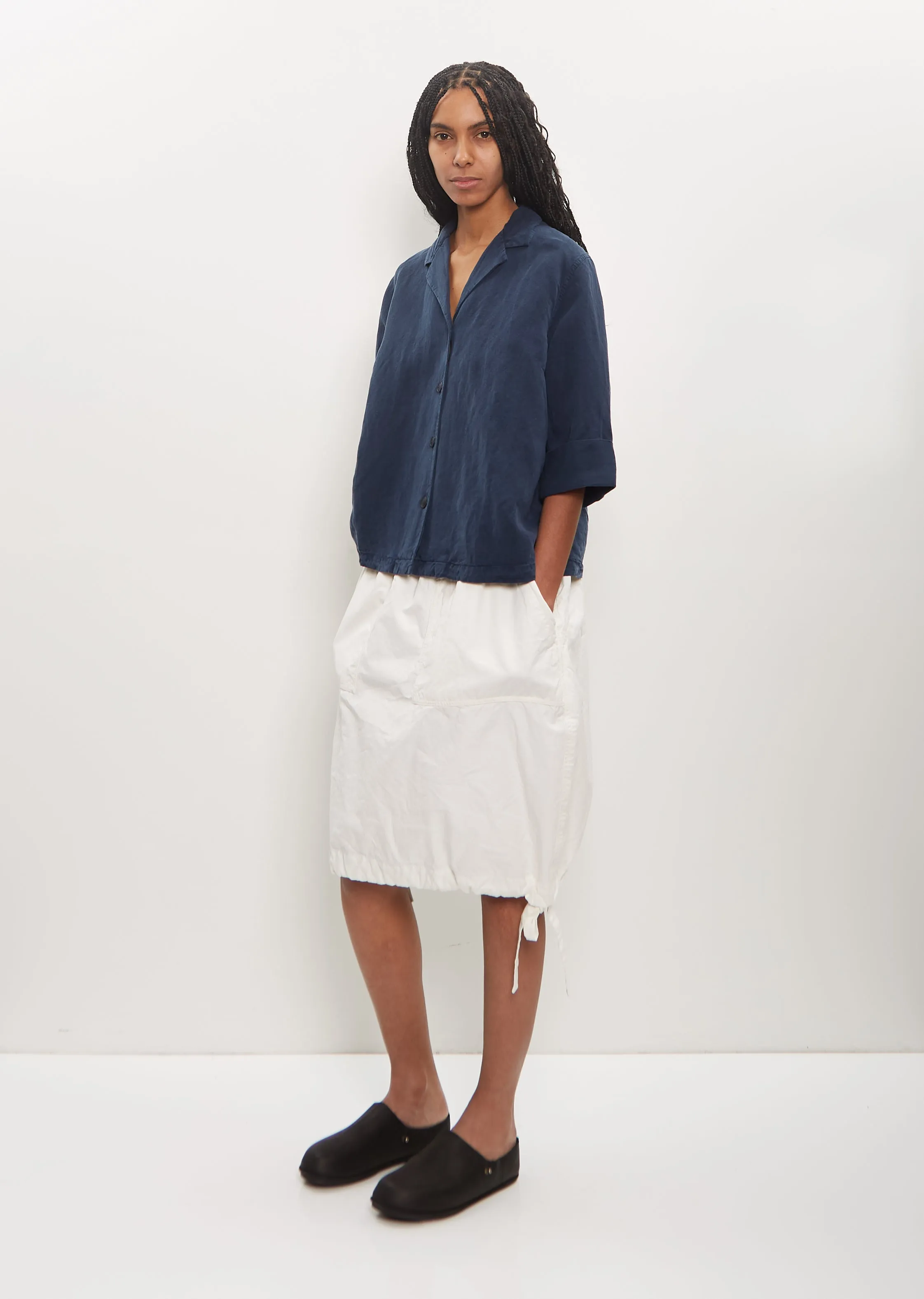 Lyocell Linen Officine Shirt — Navy sold by La Garconne product image thumbnail 5