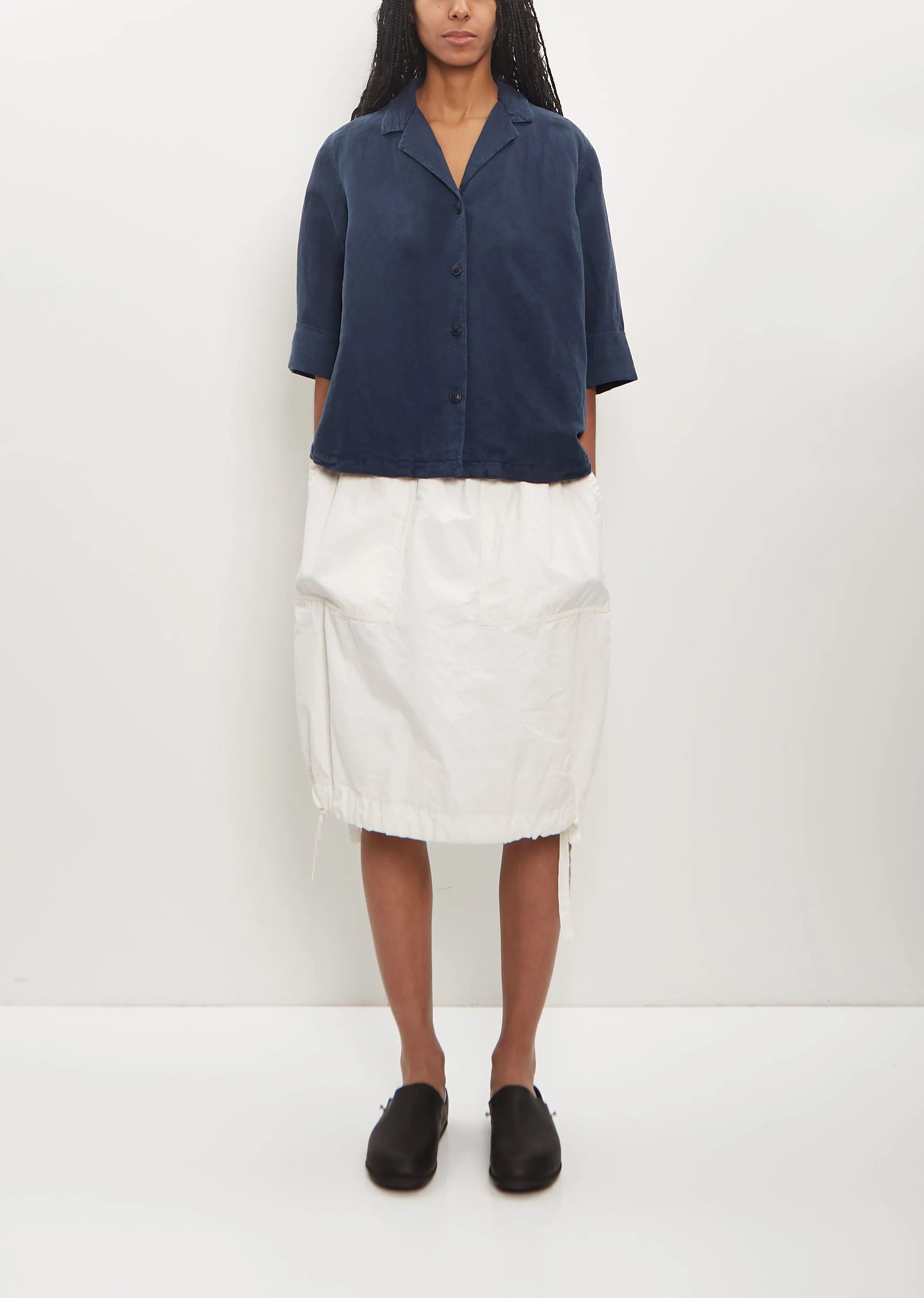 Lyocell Linen Officine Shirt — Navy sold by La Garconne product image thumbnail 4