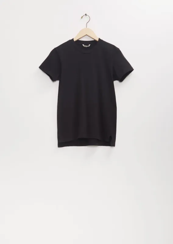 Cotton Seamless Crew Neck Tee — Black sold by La Garconne