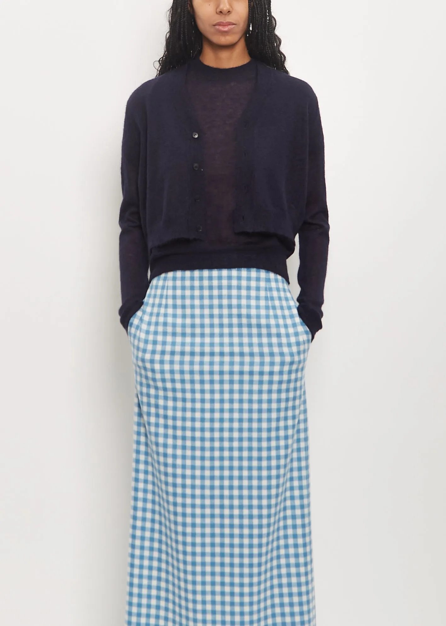 Kid Mohair Sheer Knit Cardigan sold by La Garconne