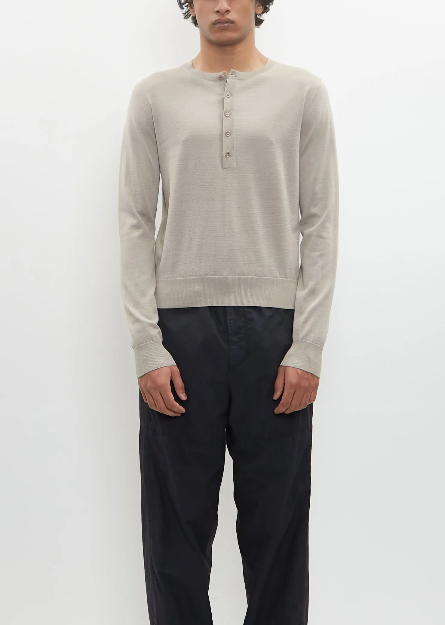 Micro Sweater — Light Grey sold by La Garconne