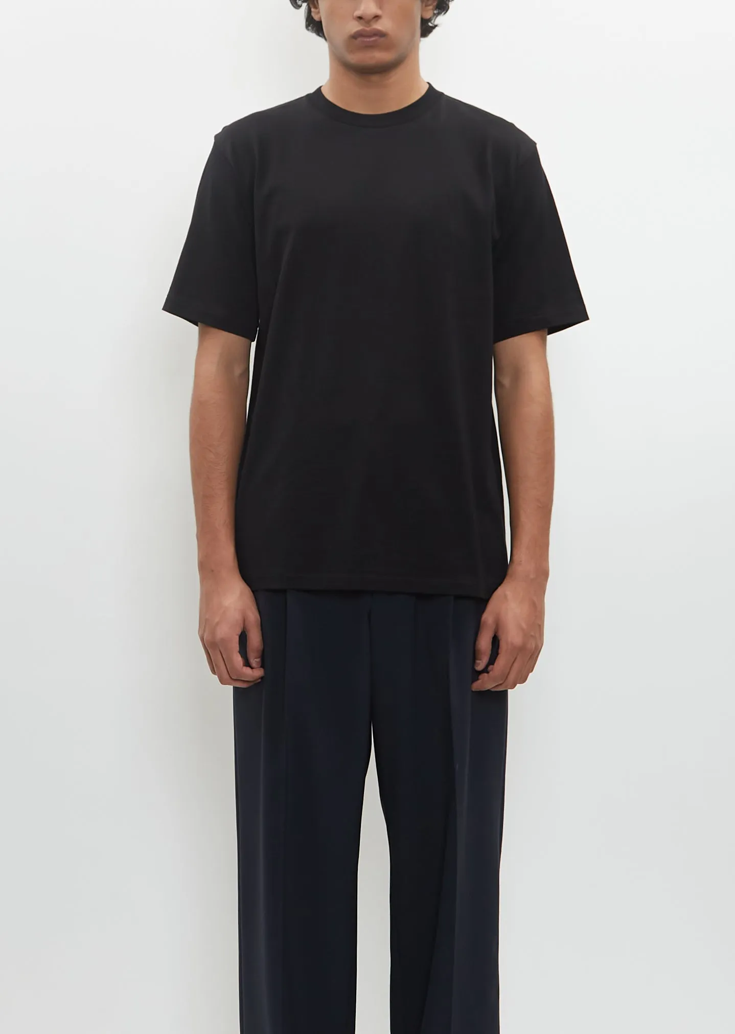 Luster Plaiting Tee — Black sold by La Garconne