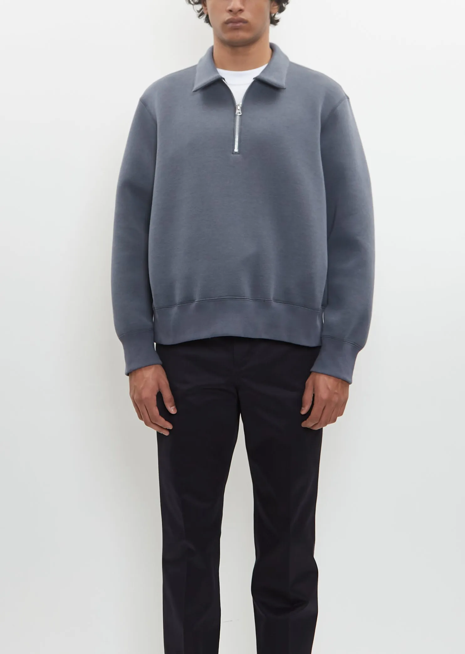 Sponge Sweat Polo Shirt — Blue Gray sold by La Garconne