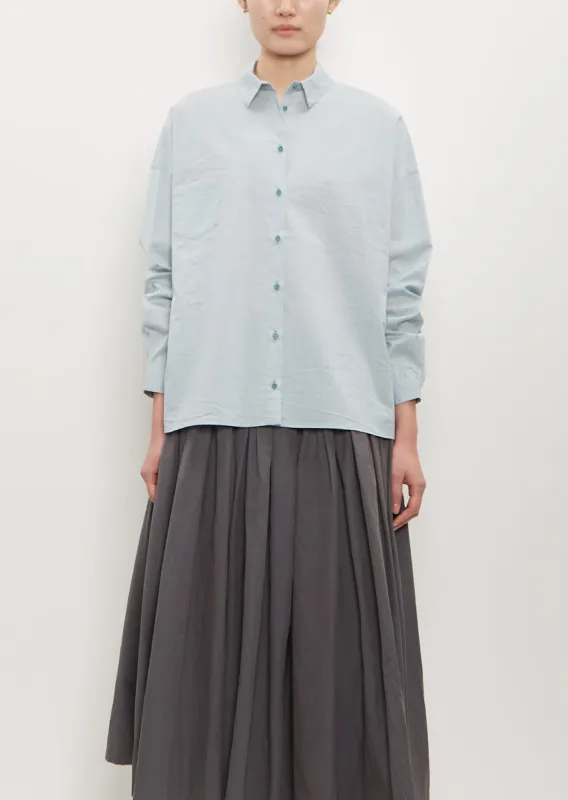 Cotton Silk Small Pocket Shirt — Sky sold by La Garconne