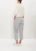 Linen Poly Cropped Pleated Pant — Cement sold by La Garconne