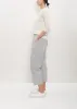Linen Poly Cropped Pleated Pant — Cement sold by La Garconne
