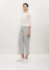 Linen Poly Cropped Pleated Pant — Cement sold by La Garconne