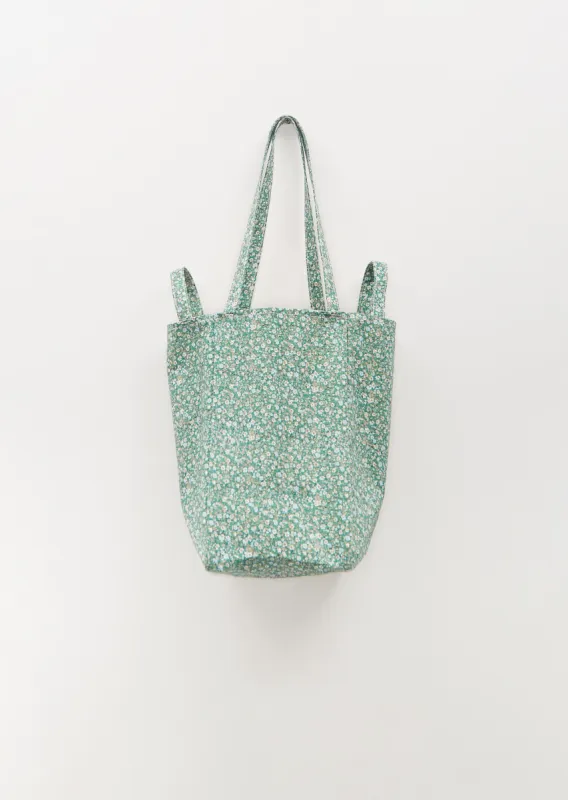 Exclusive Cotton Flower Tote M — Green sold by La Garconne
