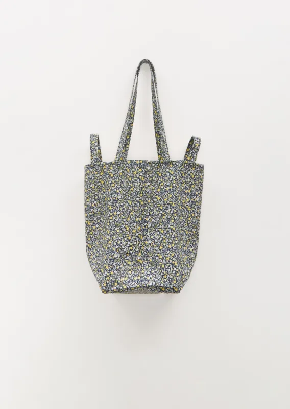 Exclusive Cotton Flower Tote M — Black / Yellow sold by La Garconne