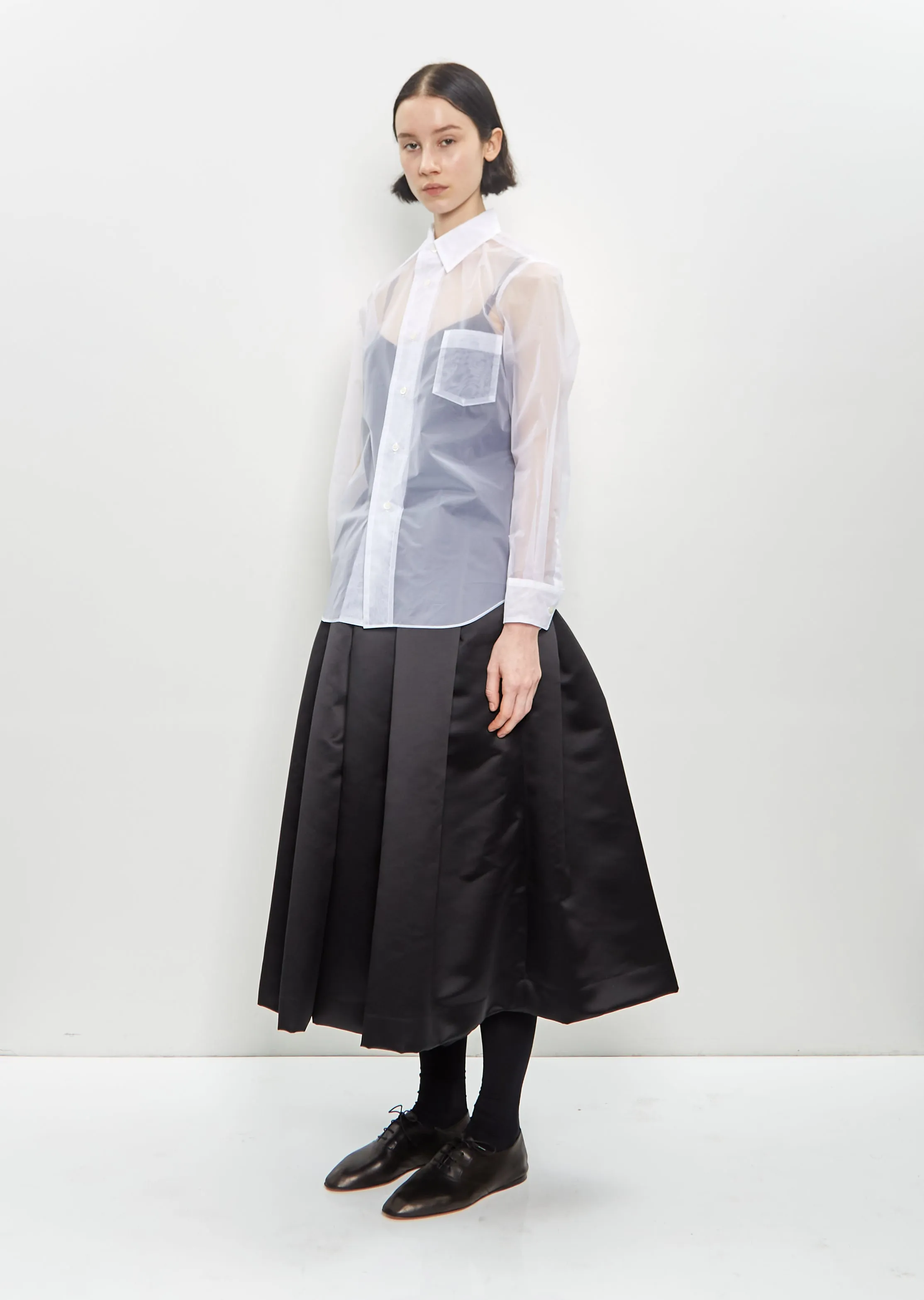 Nylon Sheer Blouse — White sold by La Garconne product image thumbnail 5