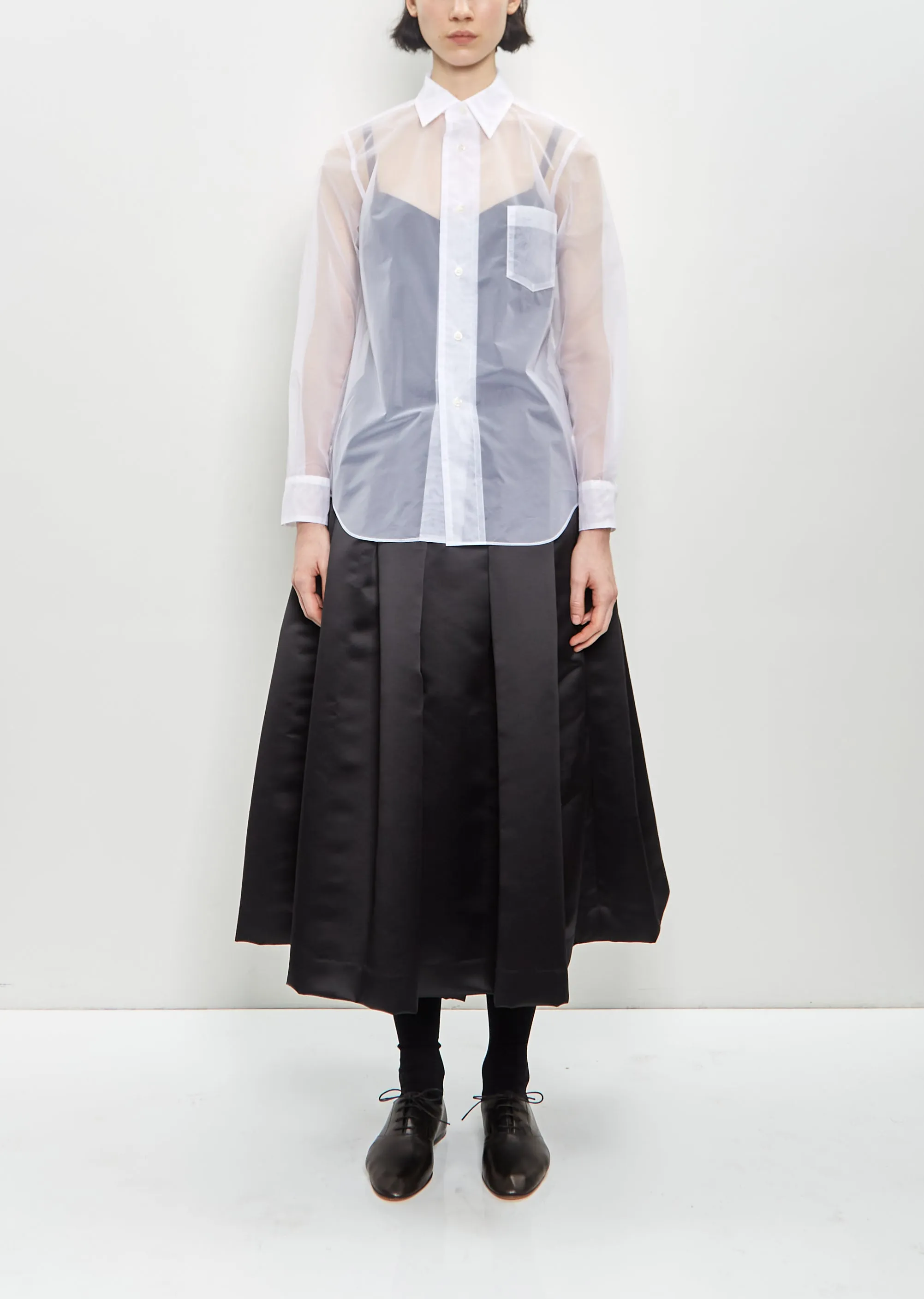 Nylon Sheer Blouse — White sold by La Garconne product image thumbnail 4