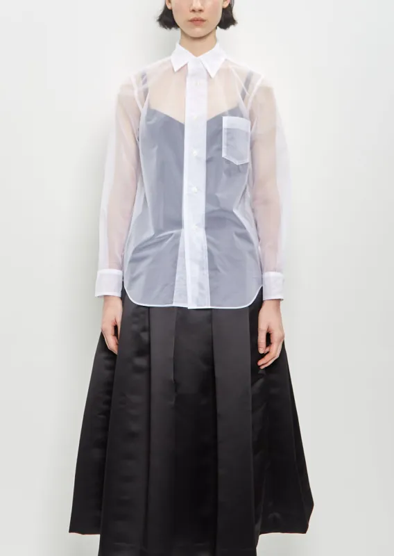 Nylon Sheer Blouse — White made by Comme des Garcons