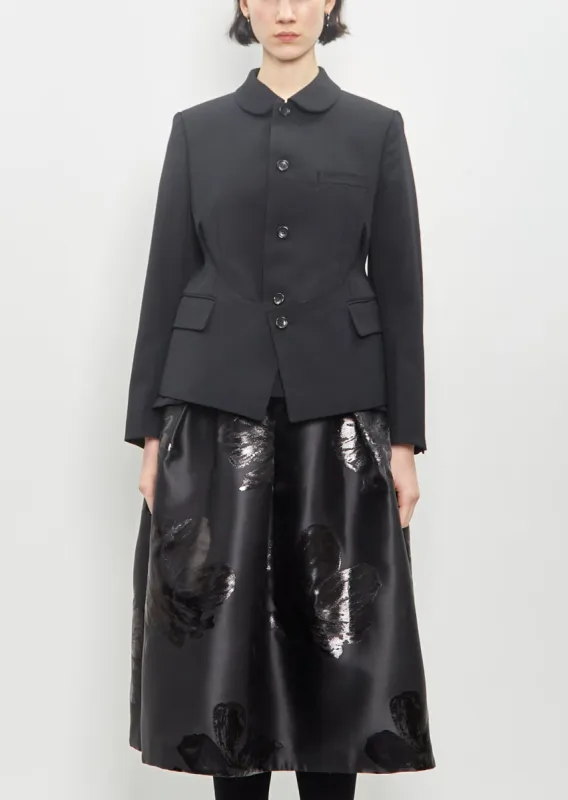 Wool Gabardine Peplum Layered Jacket made by La Garconne