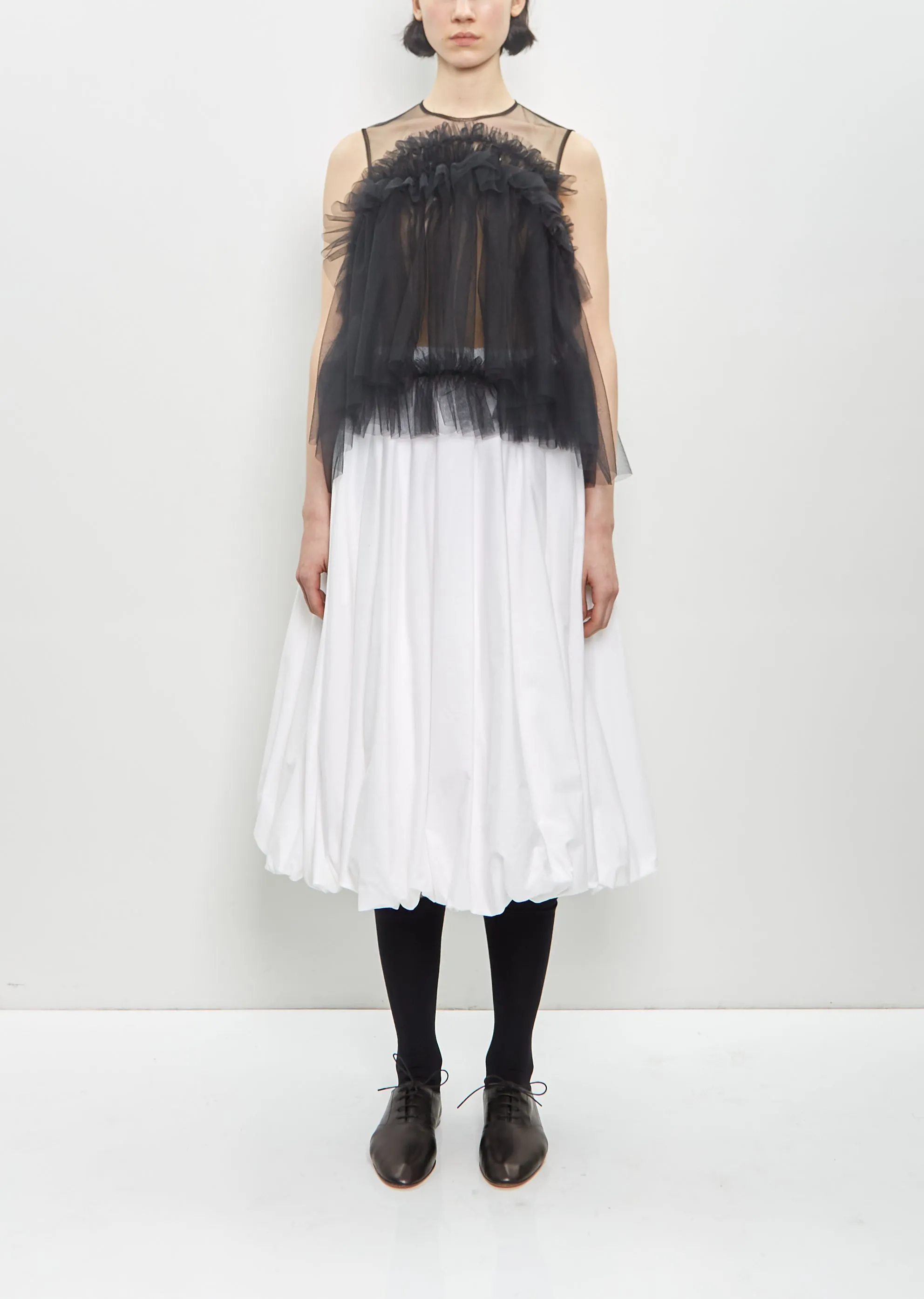 Nylon Sheer Sleeveless Ruffle Blouse sold by La Garconne product image thumbnail 4