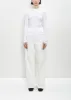 Stretch Organic Cotton Long-Sleeve Jersey Top — White sold by La Garconne
