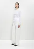 Stretch Organic Cotton Long-Sleeve Jersey Top — White sold by La Garconne