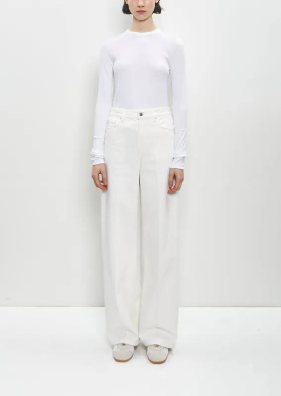 Organic Cotton Wide Leg Denim sold by La Garconne