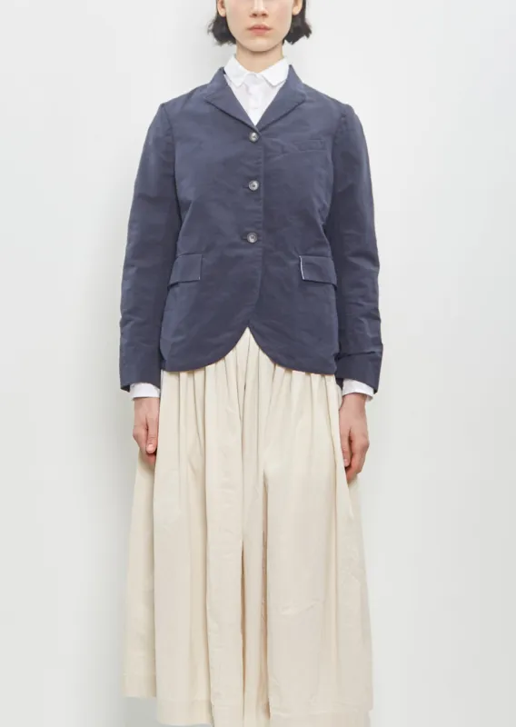 Cotton Linen Tyrol Jacket — Navy sold by La Garconne