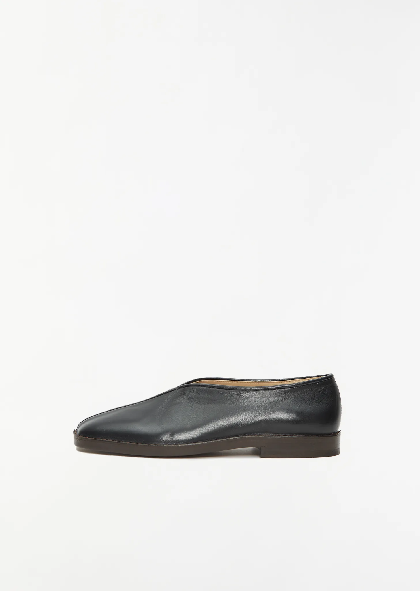Flat Piped Slippers — Black sold by La Garconne