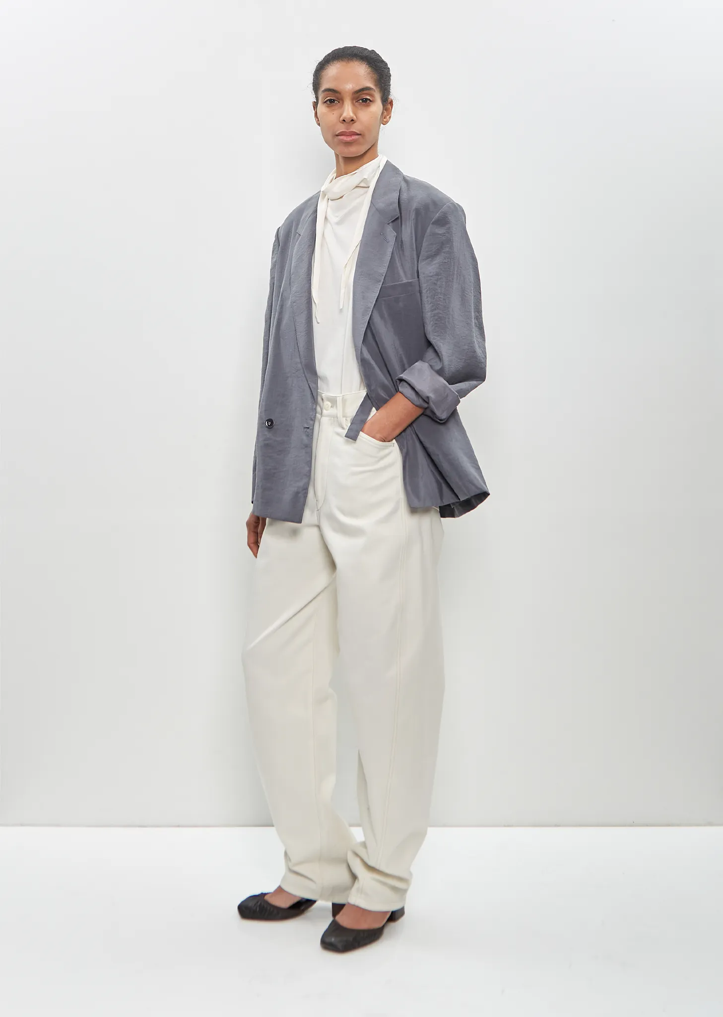 Silk Soft Tailored Jacket sold by La Garconne product image thumbnail 5