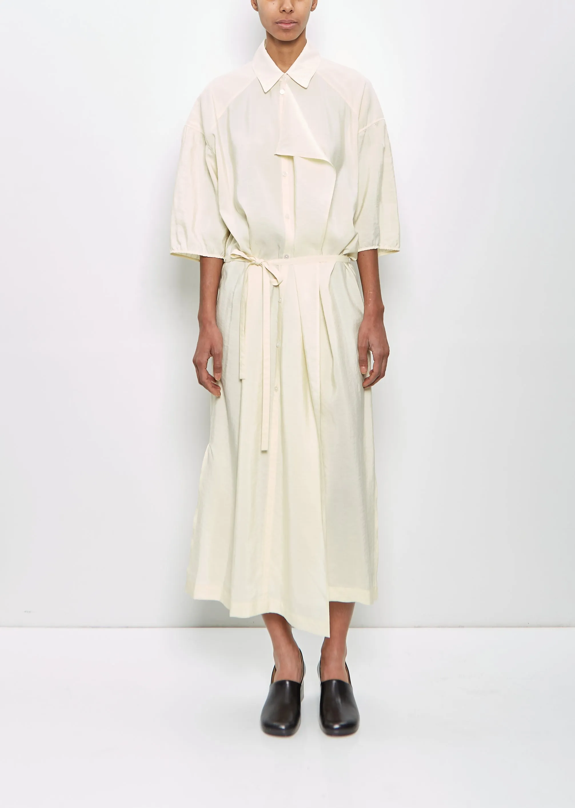 Silk Asymmetrical Shirt Dress sold by La Garconne