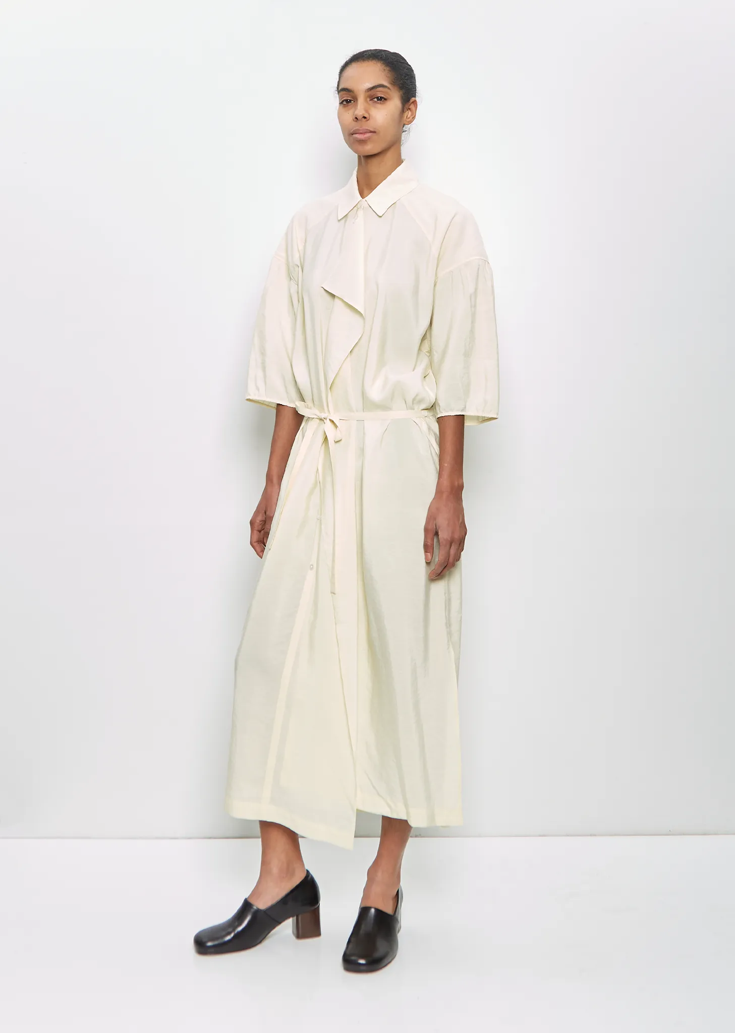 Silk Asymmetrical Shirt Dress sold by La Garconne product image thumbnail 4