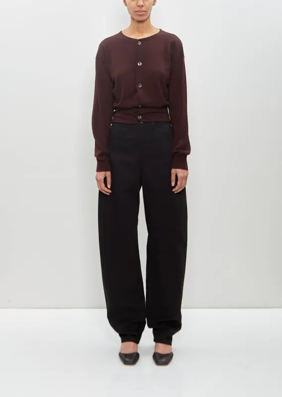 Cotton Five Pocket Twisted Pants — Black sold by La Garconne