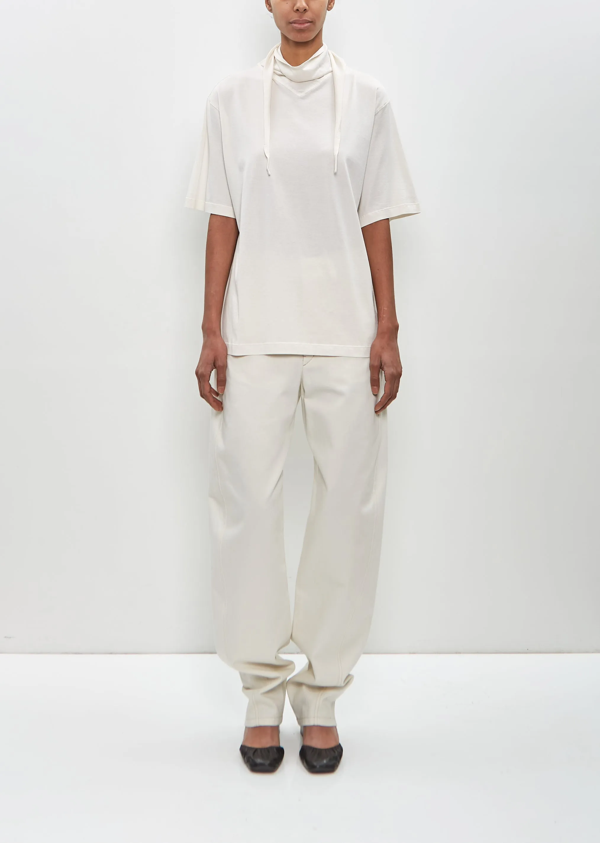 Cotton Foulard T-Shirt — Chalk sold by La Garconne product image thumbnail 4