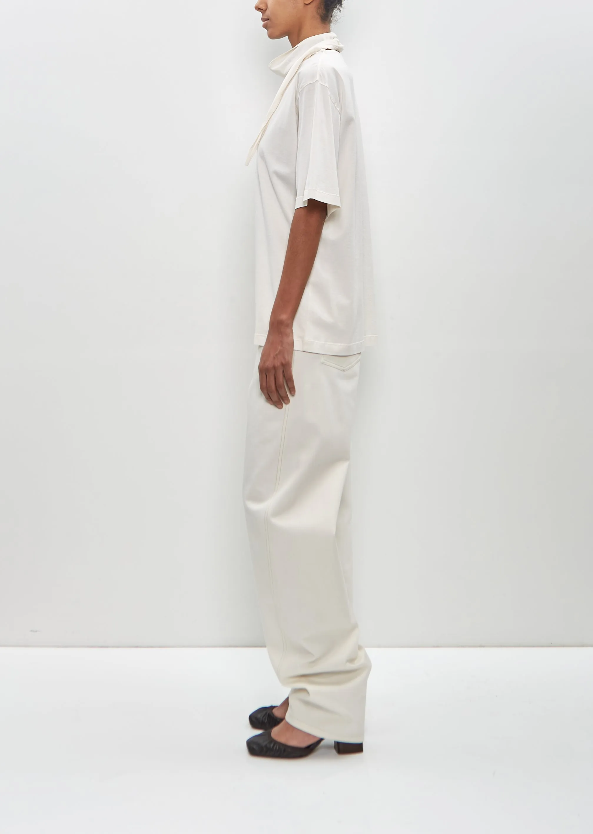 Cotton Foulard T-Shirt — Chalk sold by La Garconne product image thumbnail 2