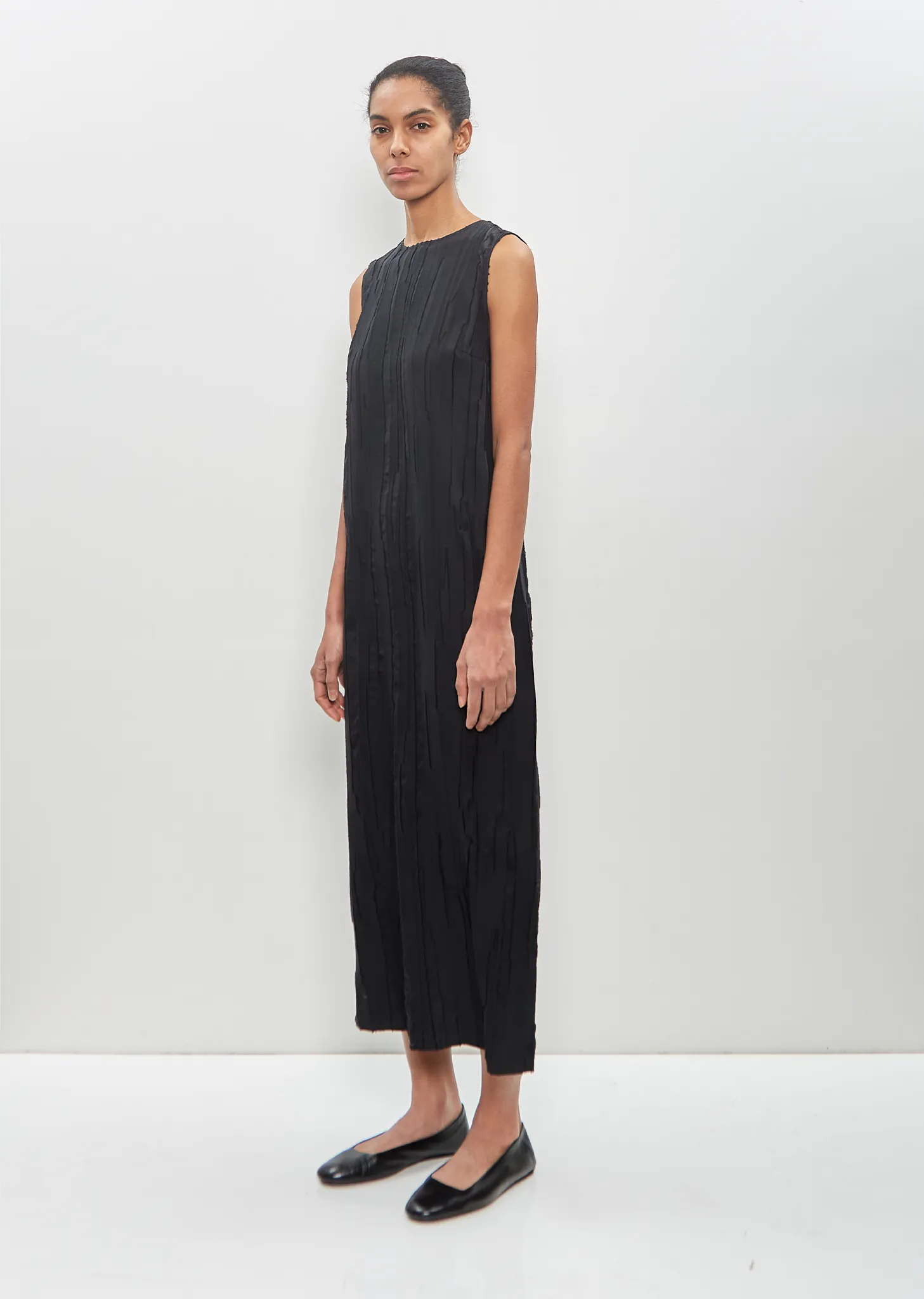 Silk Cotton Minga Fitted Midi Dress — Black sold by La Garconne product image thumbnail 4