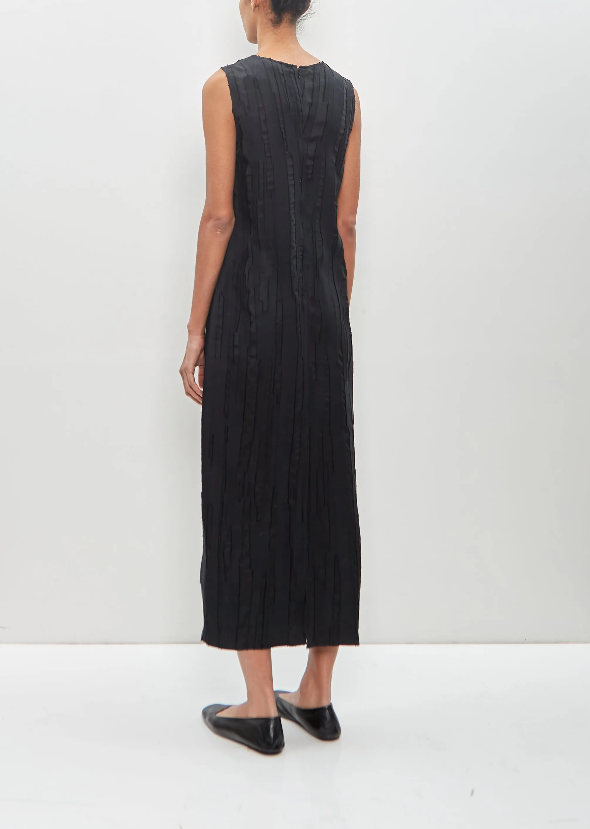Silk Cotton Minga Fitted Midi Dress — Black sold by La Garconne product image thumbnail 3