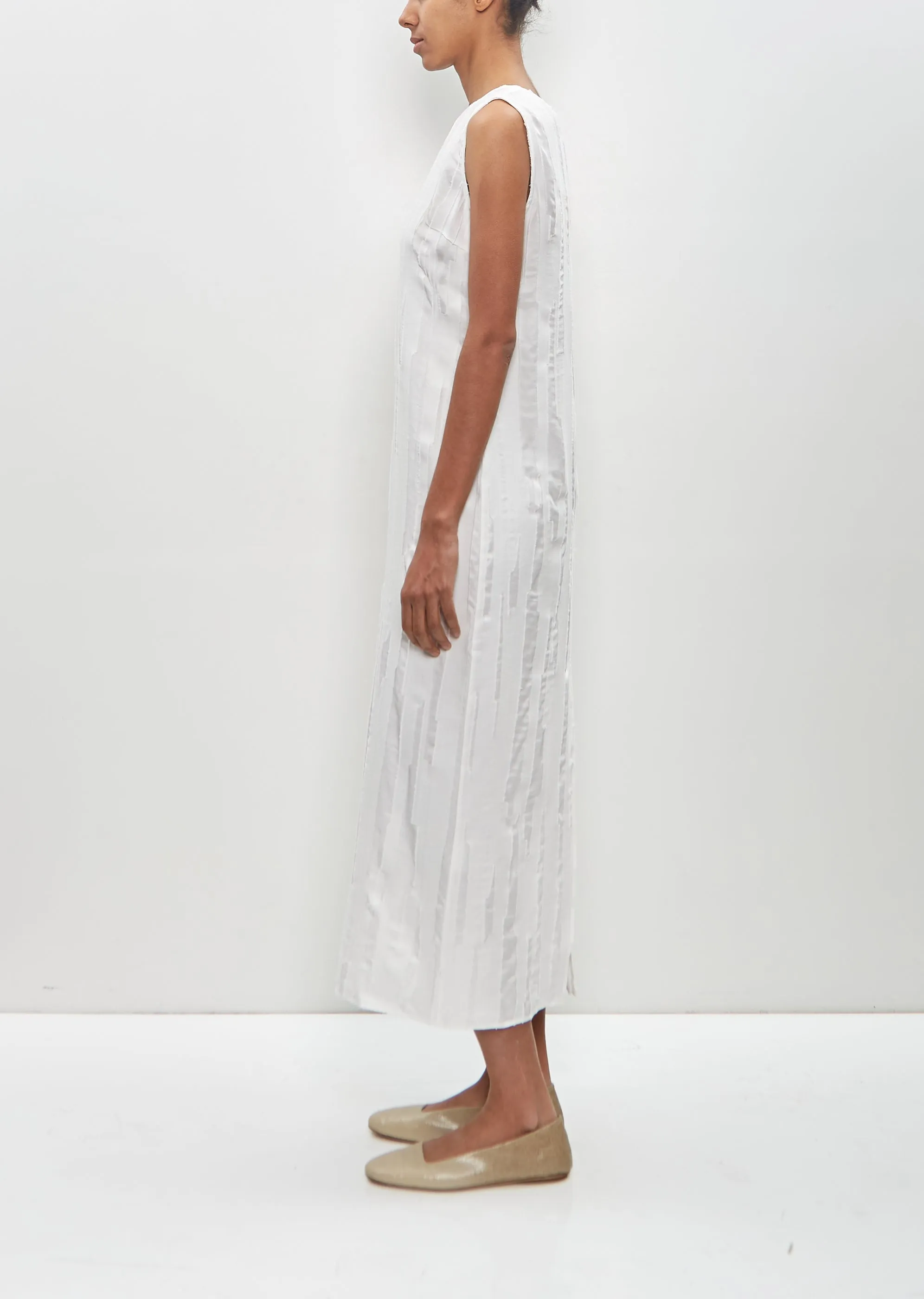 Silk Cotton Minga Fitted Midi Dress — Ivory sold by La Garconne product image thumbnail 2