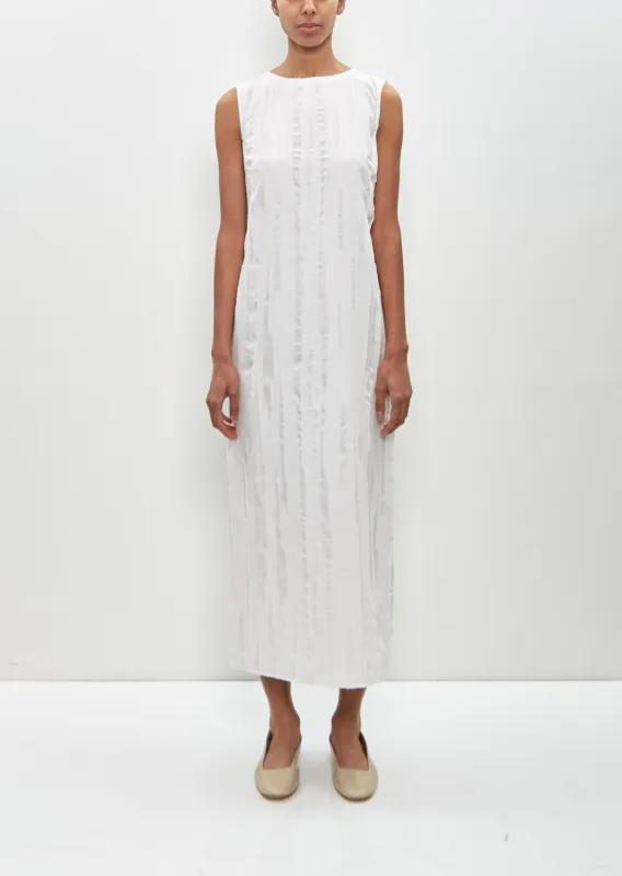 Silk Cotton Minga Fitted Midi Dress — Ivory sold by La Garconne