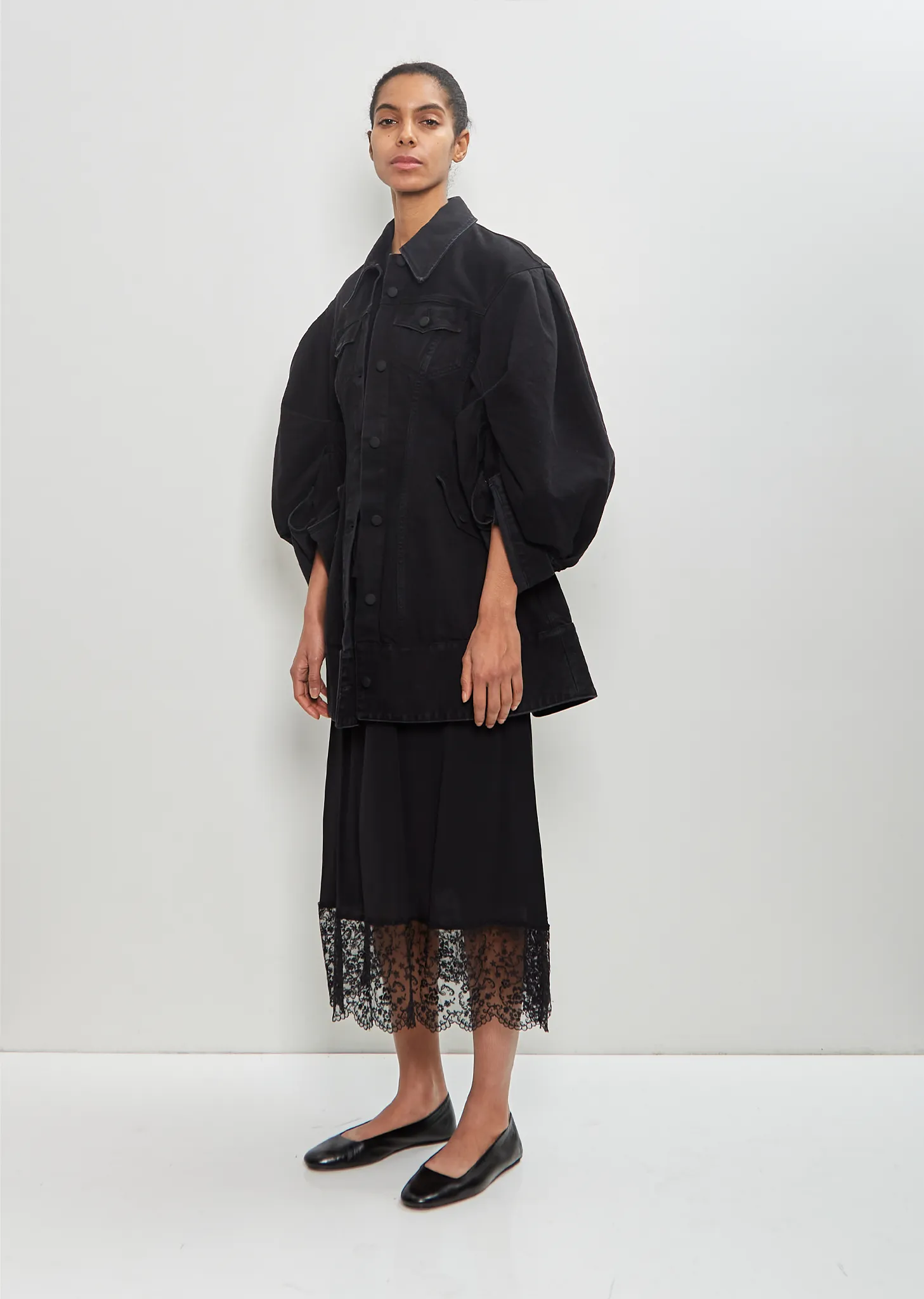 Cotton Denim Sculpted Short Coat sold by La Garconne product image thumbnail 5