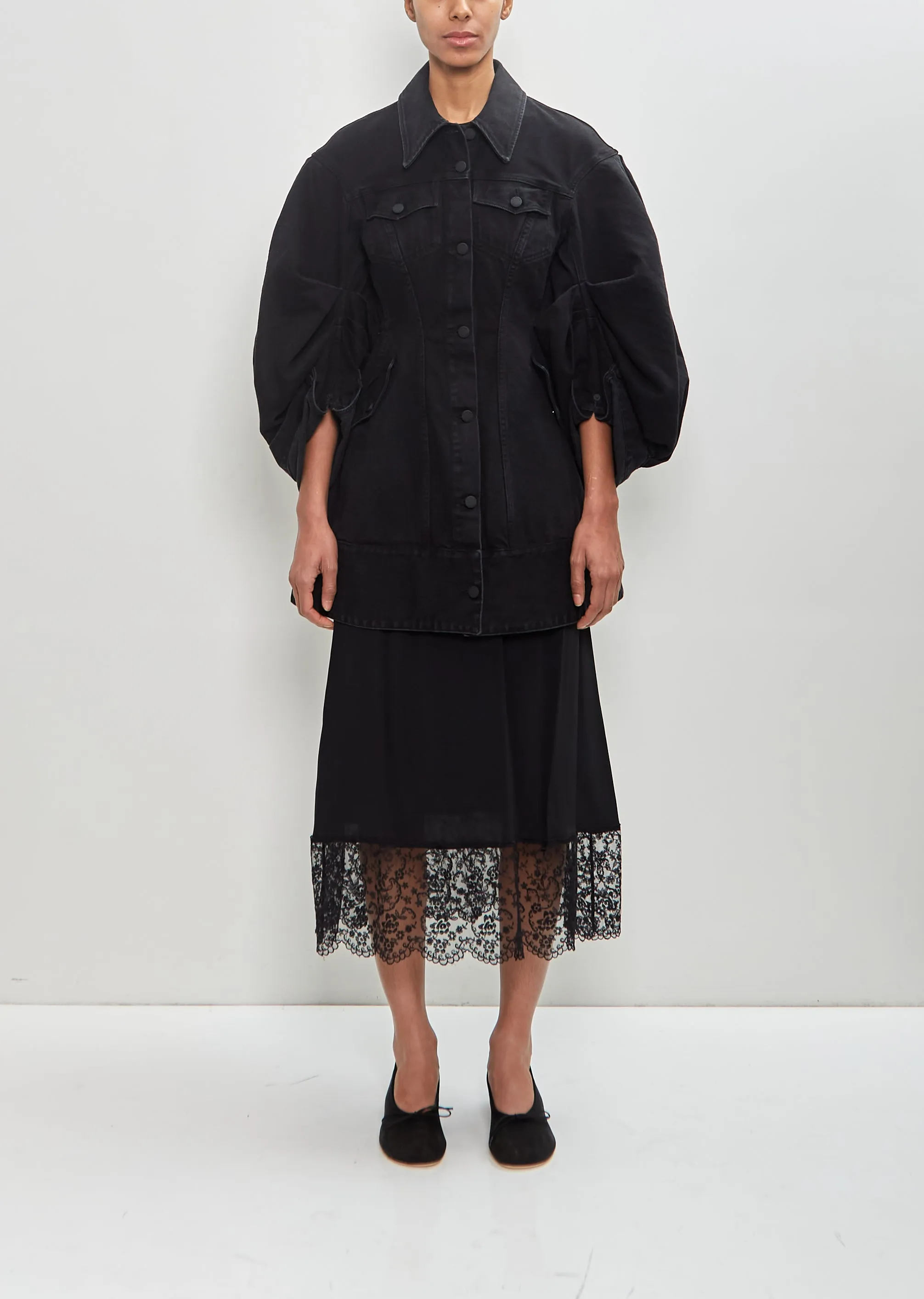 Cotton Denim Sculpted Short Coat sold by La Garconne product image thumbnail 4