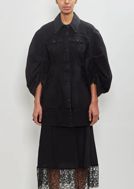 Cotton Denim Sculpted Short Coat sold by La Garconne