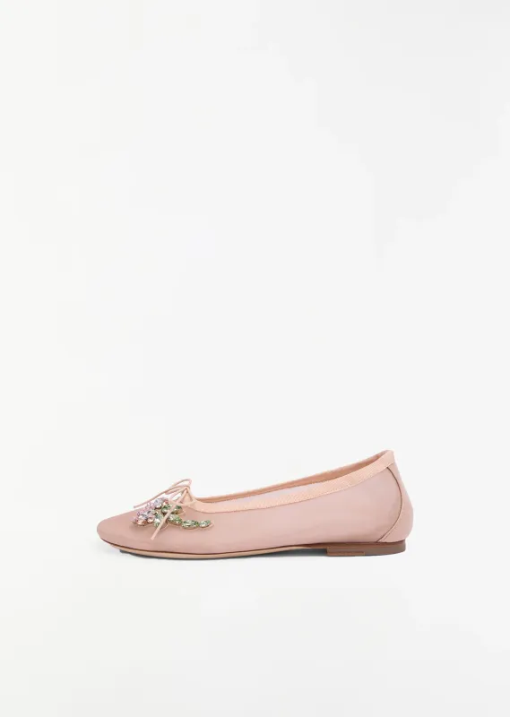 Embellished Mesh Ballerina sold by La Garconne
