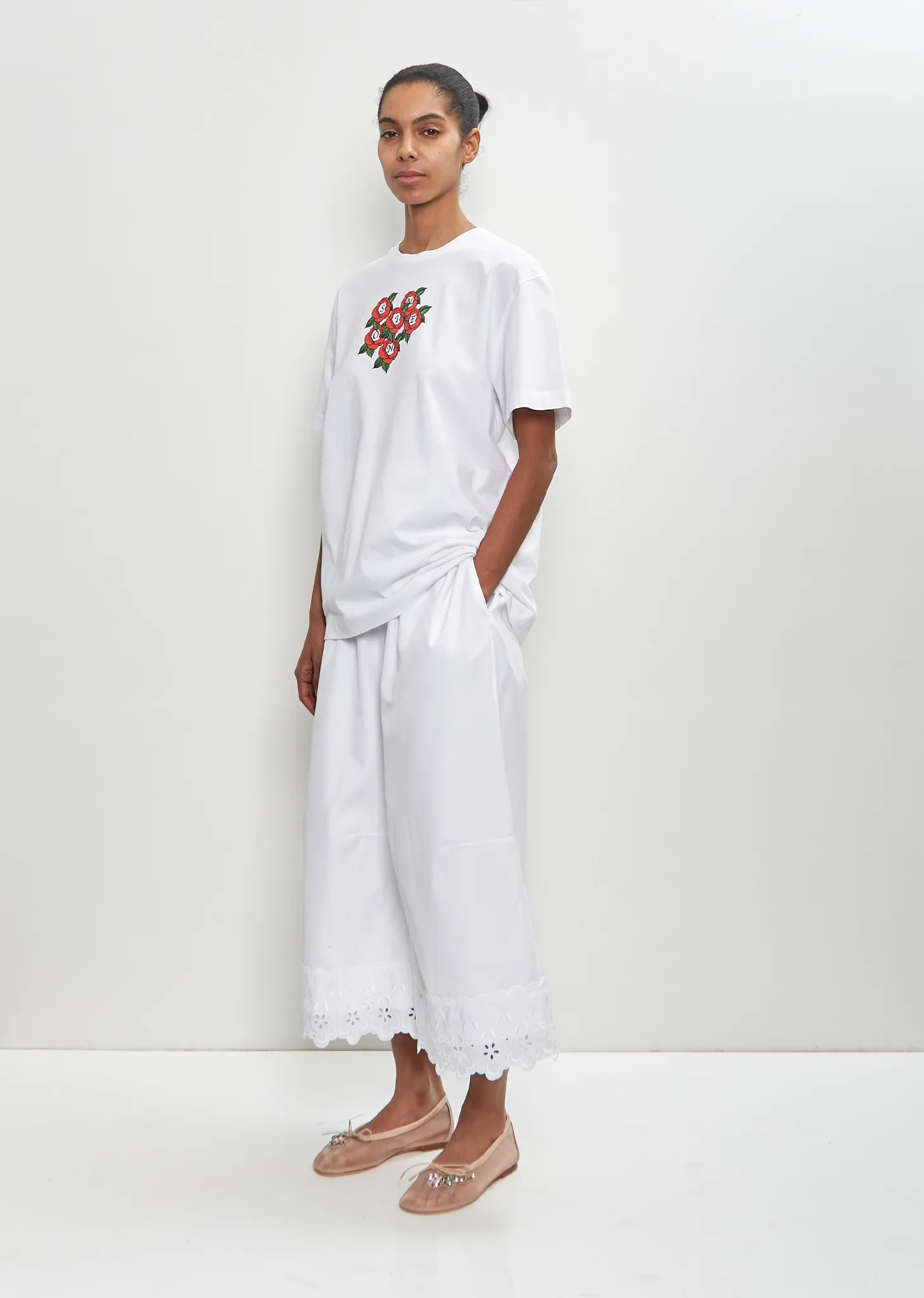 Cotton Cluster Rose Logo Print T-Shirt sold by La Garconne product image thumbnail 5