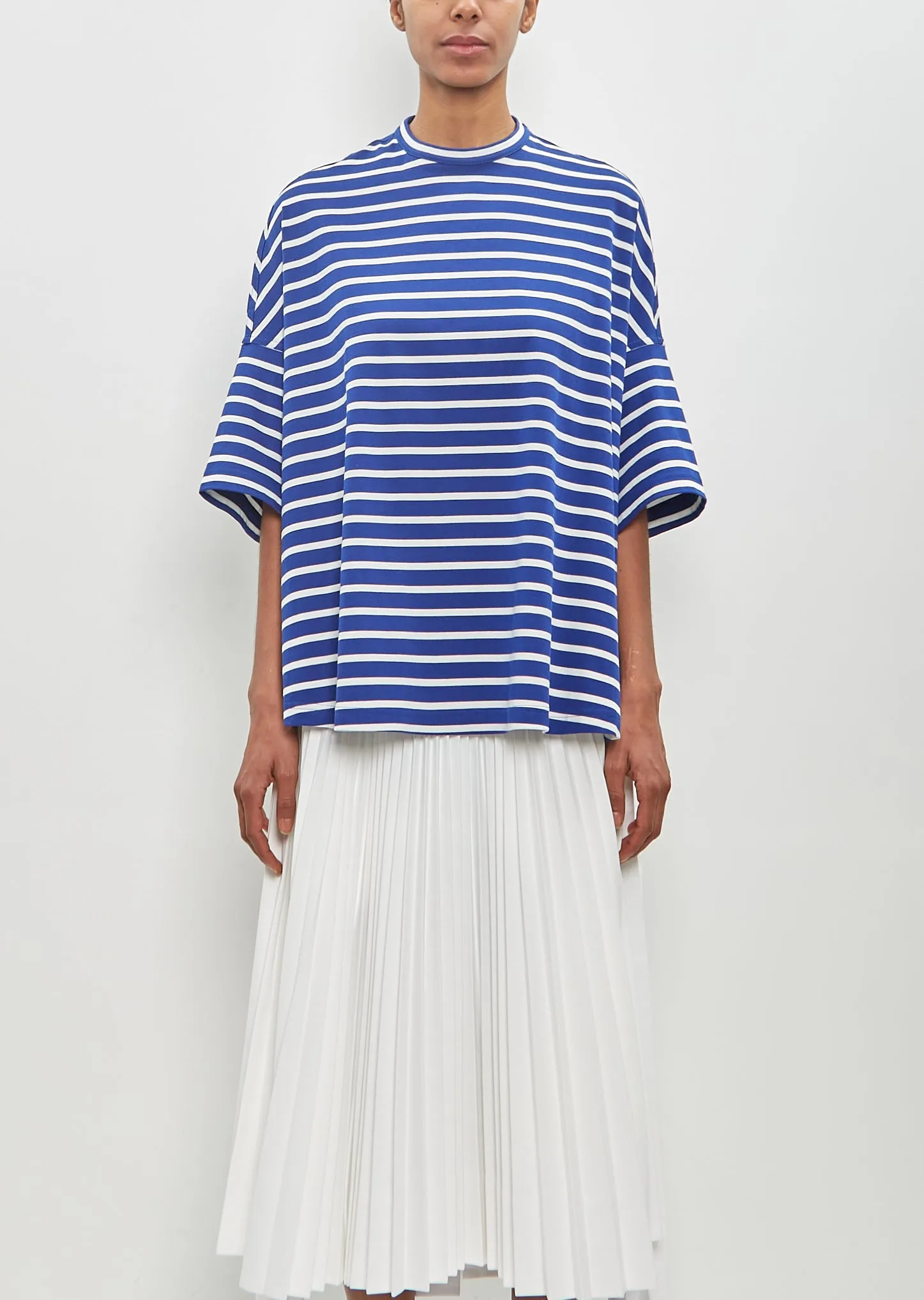 Striped Jersey Drop Shoulder Shirt sold by La Garconne