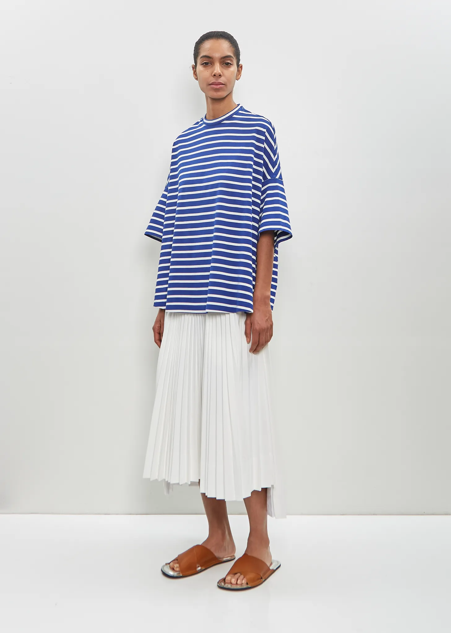 Striped Jersey Drop Shoulder Shirt sold by La Garconne product image thumbnail 5