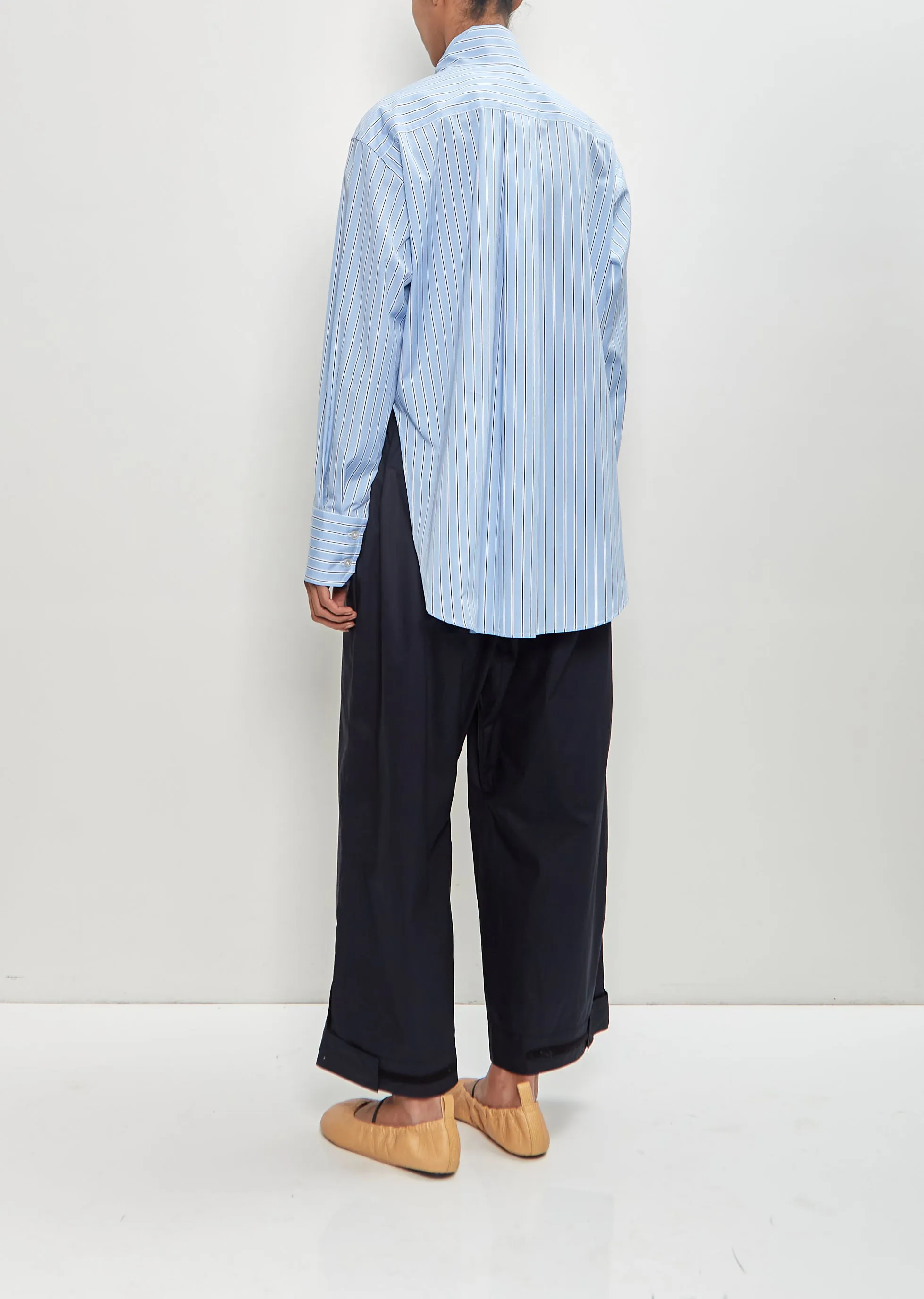 Striped Cotton Poplin Shirt with Scarf sold by La Garconne product image thumbnail 3