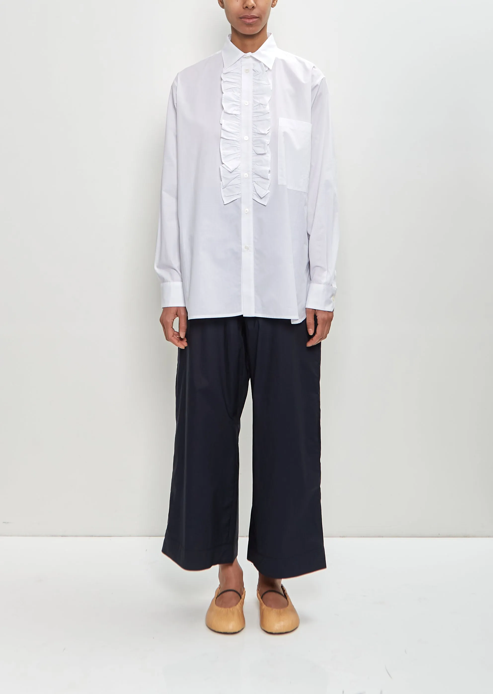 Cotton Poplin Ruffle Shirt sold by La Garconne product image thumbnail 4