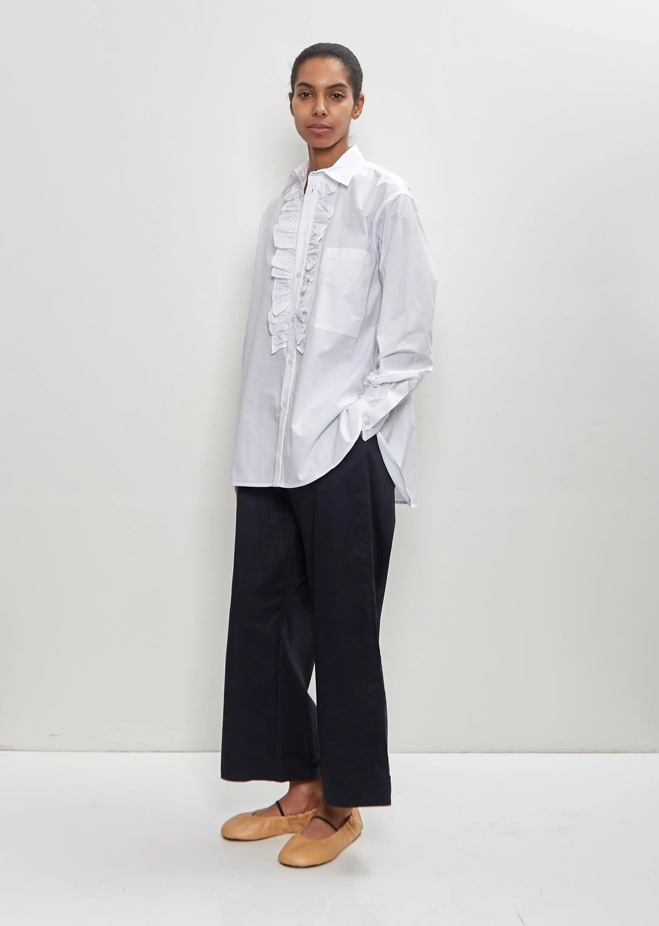 Cotton Poplin Ruffle Shirt sold by La Garconne product image thumbnail 5