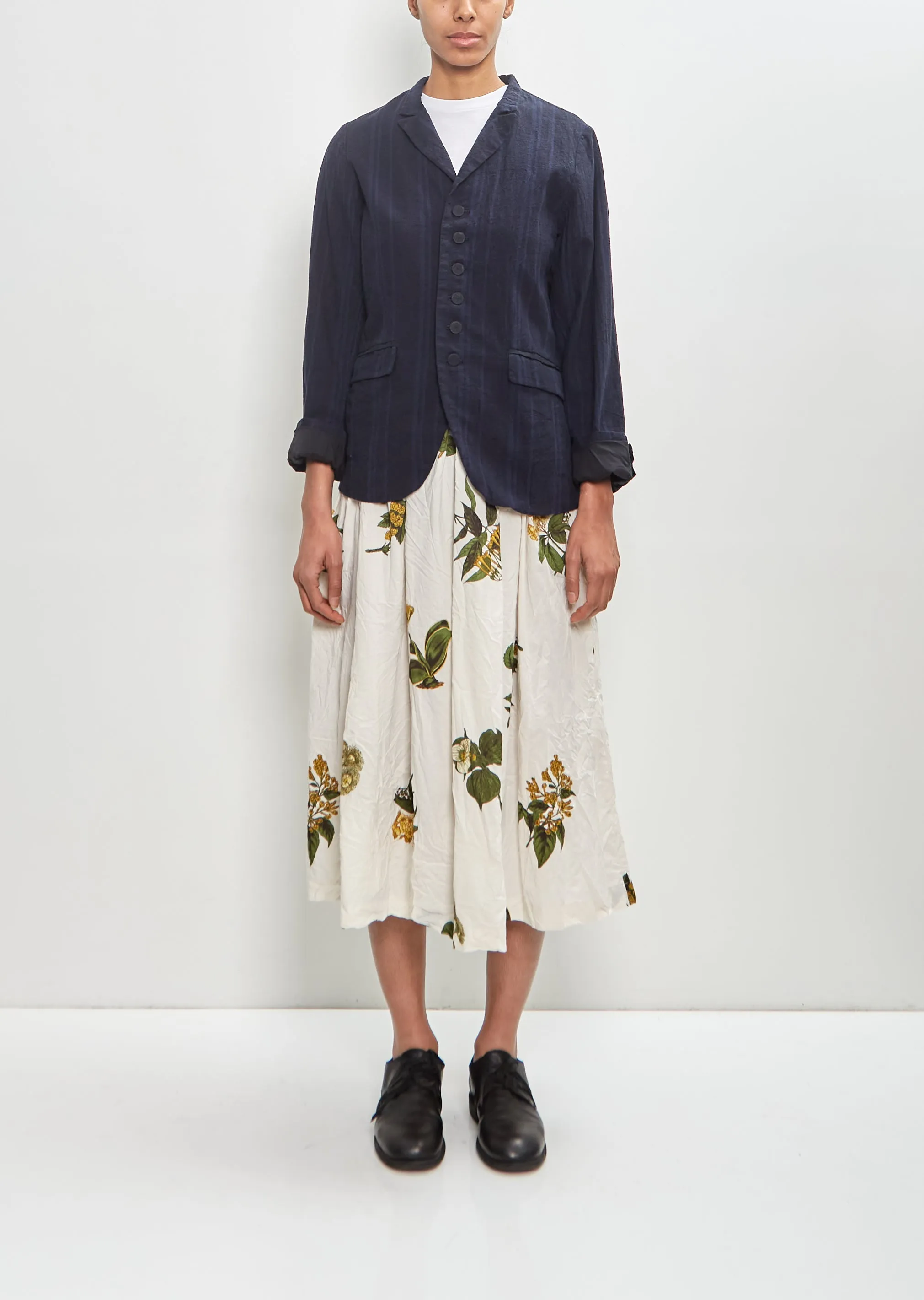 Linen Cotton Yarn Dyed Random Stripe Jacket sold by La Garconne product image thumbnail 5